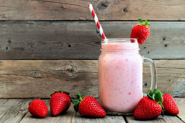 Vitamina de morango e banana 