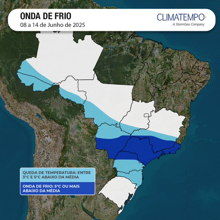 O ar seco predomina no interior do Brasil, com destaque para o calorão no Tocantins. Ar frio começa a avançar no domingo, mantendo as temperaturas baixas no Rio Grande do Sul