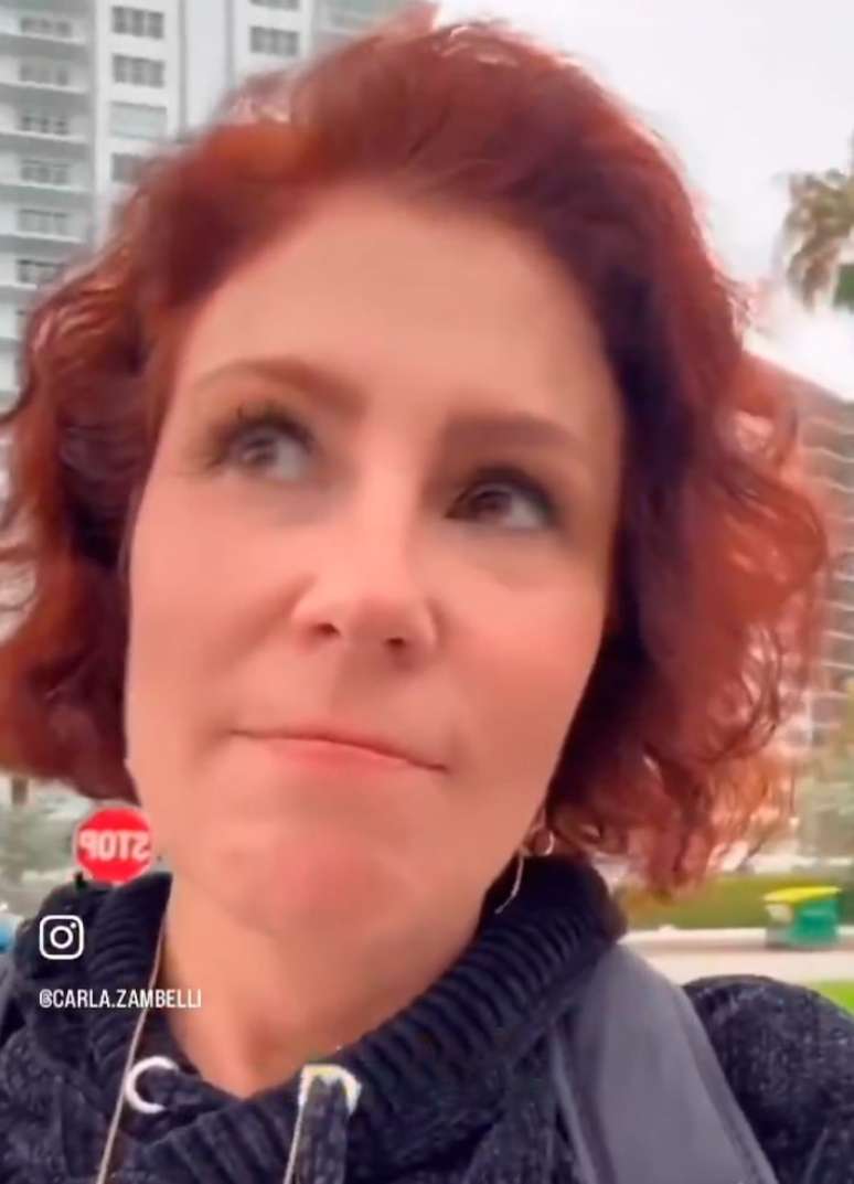 Carla Zambelli em vídeo gravado na Flórida antes de partir para a Itália