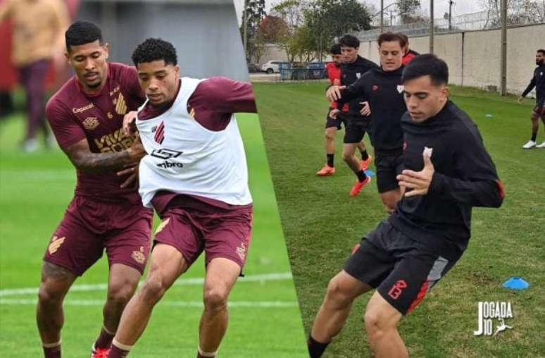 Fotos: José Tramontin/athletico.com.br; Bruno Corsino/ ACG - Legenda: Athletico e Atlético Goianiense se enfrentam pela 11ª rodada da Série B