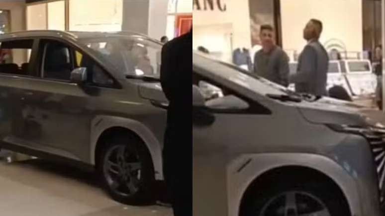 Farm! The child hits the electric car displayed in the shopping center and causes damage to the shop Farm! The child hits the electric car displayed in the shopping center and causes damage to the shop