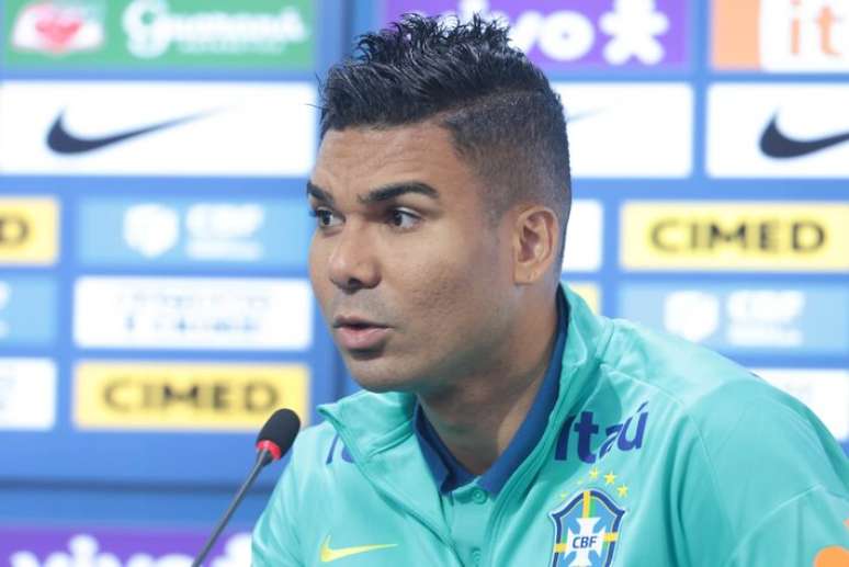 Casemiro concedeu entrevista coletiva neste domingo, no CT Joaquim Grava, local de treinamentos do Corinthians.