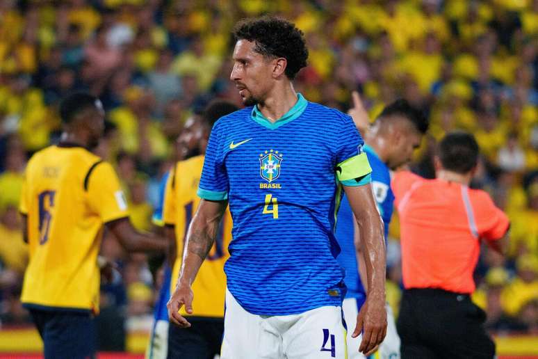 Marquinhos (Brasil) durante jogo contra o Equador, no dia 05.06.2025