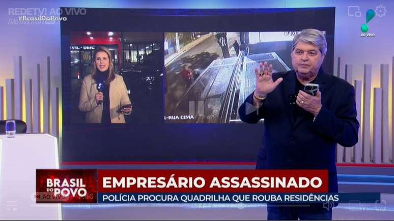 Momento em que Datena interrompe uma repórter para dar bronca (de leve) na produção