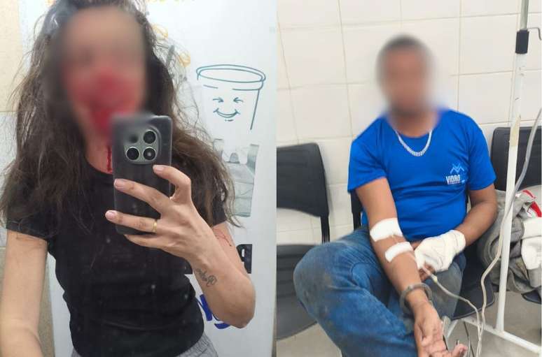 Tanto a vítima (da esquerda) quanto suspeito (da direita) foram levados para atendimento médico