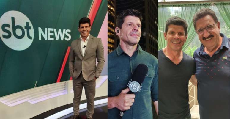 Garavini no est&uacute;dio do SBT, em grava&ccedil;&atilde;o de mat&eacute;ria na rua e com o novo patr&atilde;o, Ratinho