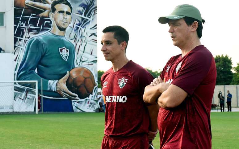 Eduardo Barros ao lado de Fernando Diniz nos tempos de Fluminense