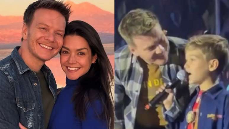 Michel Teló e Thais Fersoza com o filho, Teodoro