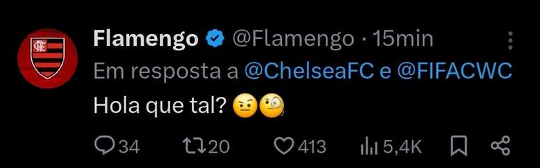 Flamengo responde post do Chelsea que confundia cariocas com o Am&eacute;rica-MEX &mdash;
