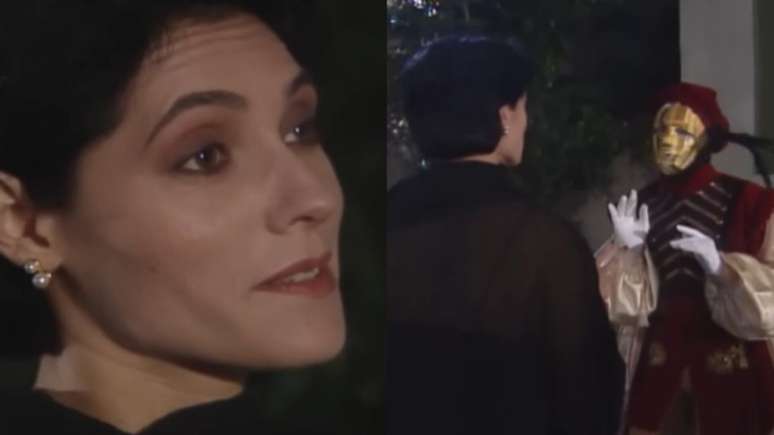 Diná (Christiane Torloni) e o Mascarado (Breno Moroni) em 'A Viagem'