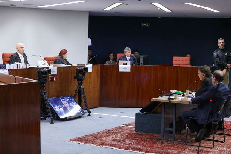 Jair Bolsonaro (PL) durante interrogatório no STF