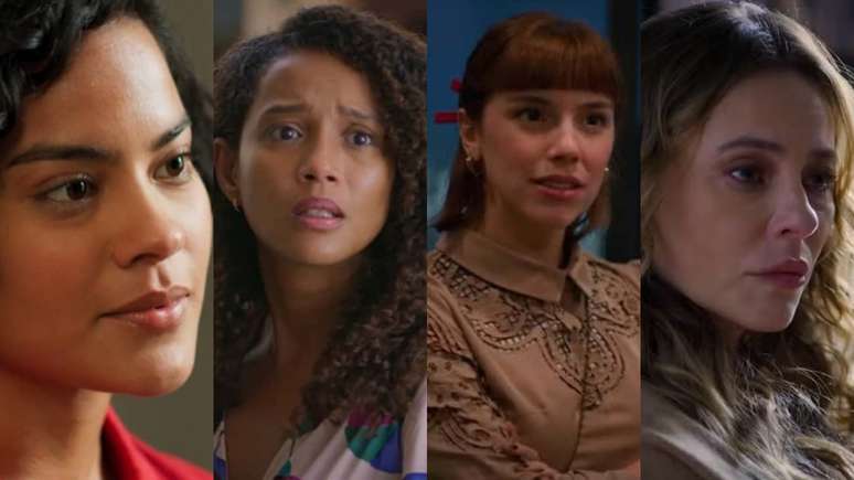 Fátima (Bella Campos), Raquel (Taís Araujo), Solange (Alice Wegmann) e Heleninha (Paolla Oliveira) de Vale Tudo