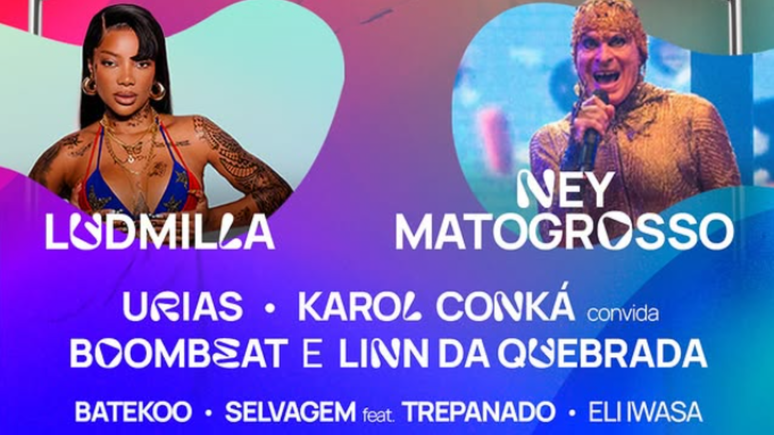Castro Festival traz Ludmilla e Ney Matogrosso como headliners
