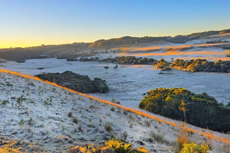 São Joaquim (SC) amanheceu com temperatura de -6°C nesta quarta-feira, 11