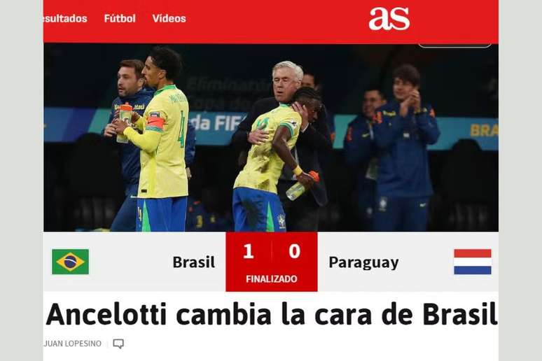 "Ancelotti muda a cara do Brasil", destacou o jornal espanhol As