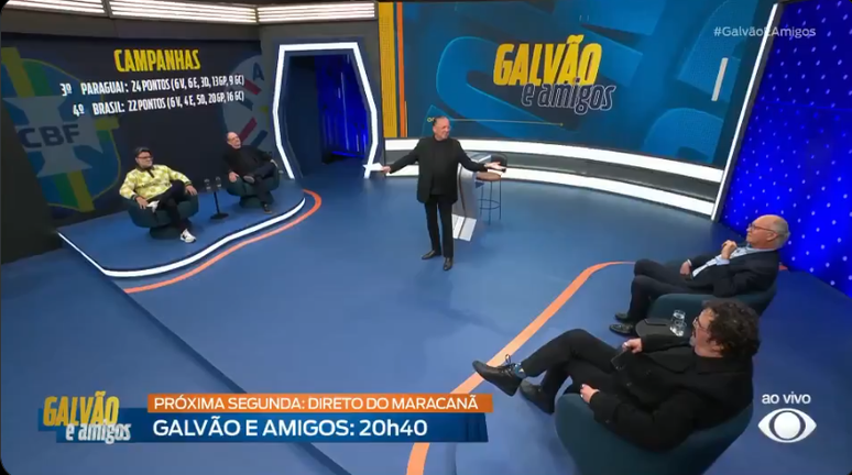 Galvão Bueno em seu programa na Band