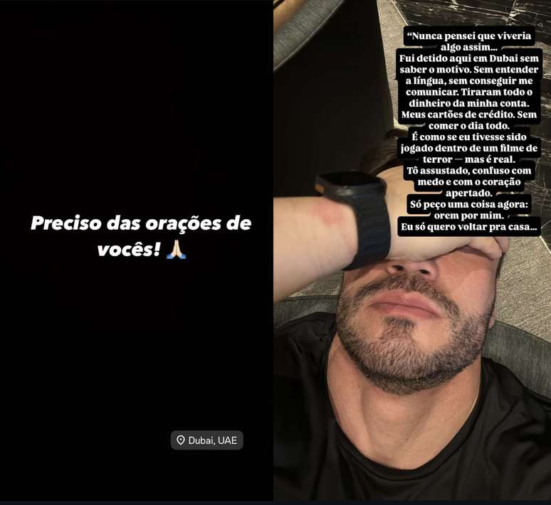 Former fazenda Lucas Viana reveals that he was arrested in Dubai