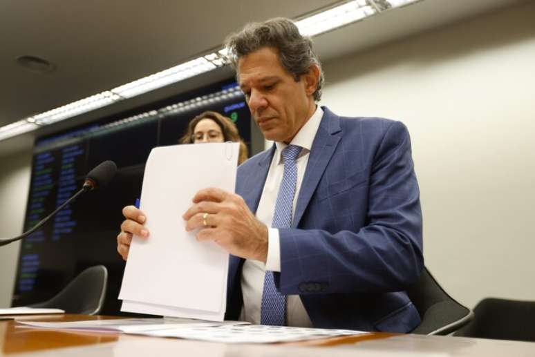 O ministro da Fazenda, Fernando Haddad, durante audiência pública conjunta na Câmara