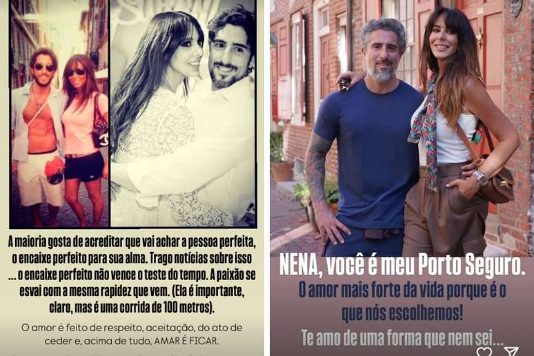 Marcos Mion se declaro para a esposa, Suzana Gullo, com uma série de Stories no Instagram, neste Dia dos Namorados