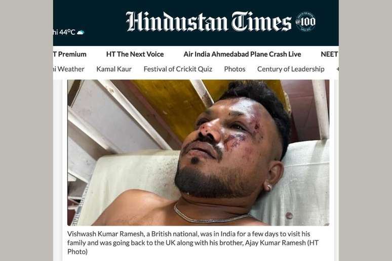 O passageiro Vishwash Kumar Ramesh, de 40 anos, disse ter sobrevivido ao acidente aéreo com o avião da Air India
