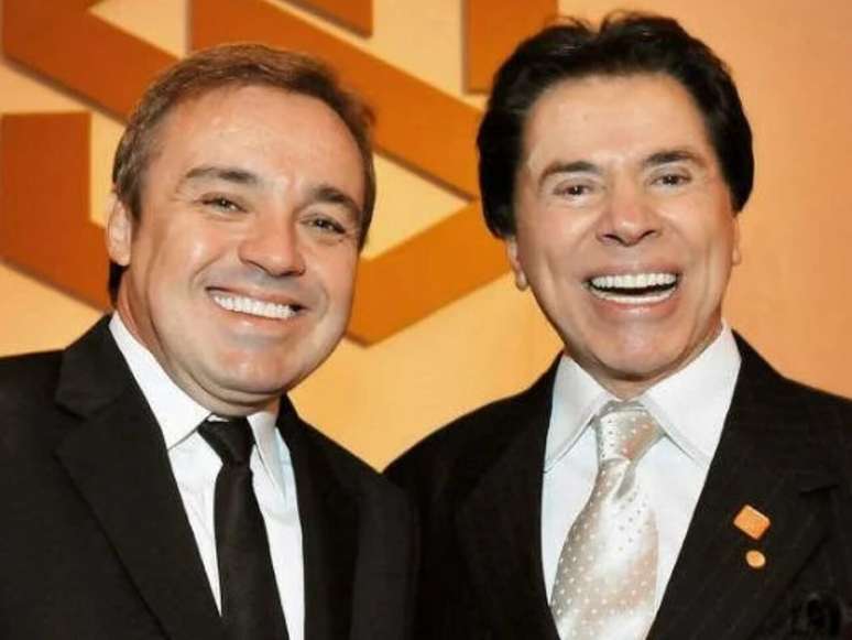 Gugu e Silvio Santos quando trabalhavam juntos no SBT (Foto: Divulgação)