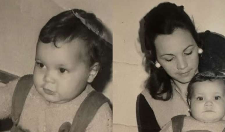 César Tralli em foto de criança: jornalista da Globo abriu baú em dia com a filha, Manuella.