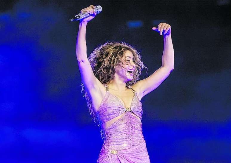 Shakira em show no estádio do Morumbi, em São Paulo, em 13 de fevereiro de 2025