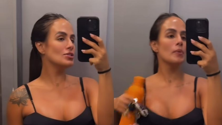 Carol Peixinho shows the belly before training and surprises the followers
