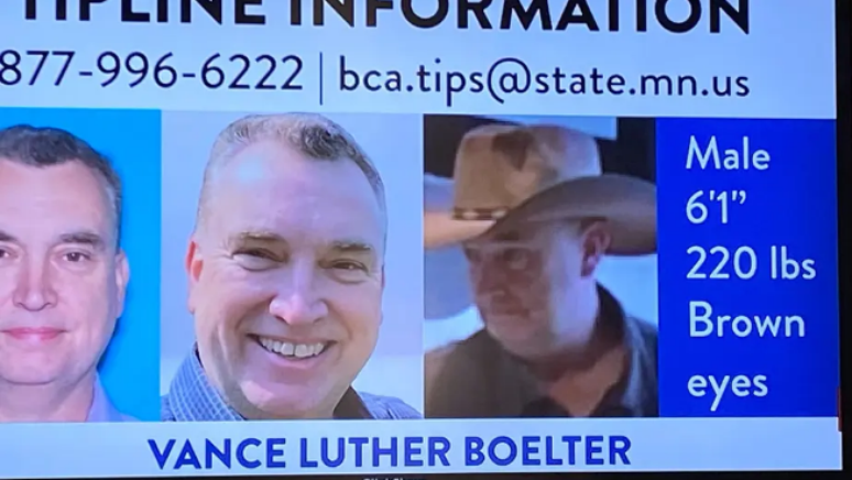 De acordo com as autoridades, o atirador é Vance Boelter, de 57 anos, e está sendo procurado. 