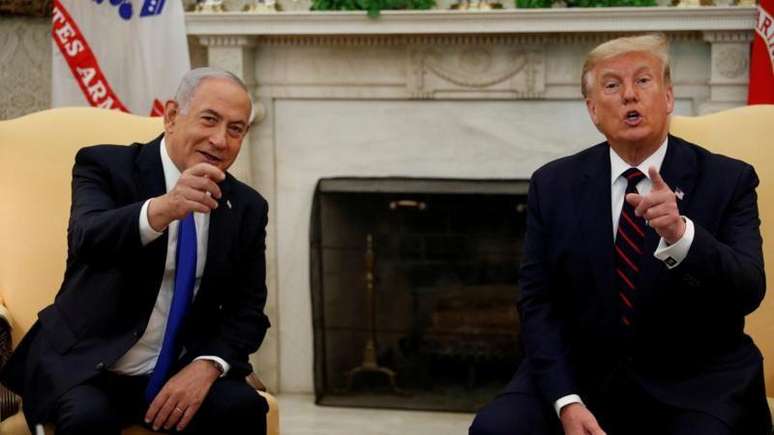 Benjamin Netanyahu diz que está totalmente coordenado com Donald Trump (foto tirada em 15 de setembro de 2020)