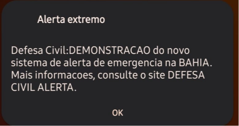 Alerta emitiu som para testar o recurso