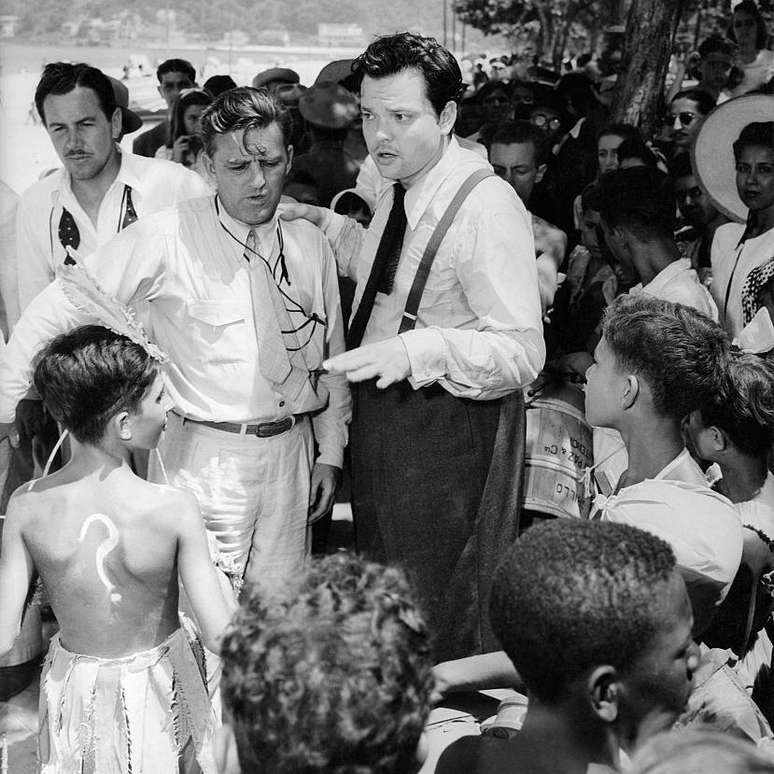 Welles possivelmente em grava&ccedil;&atilde;o de It's All True