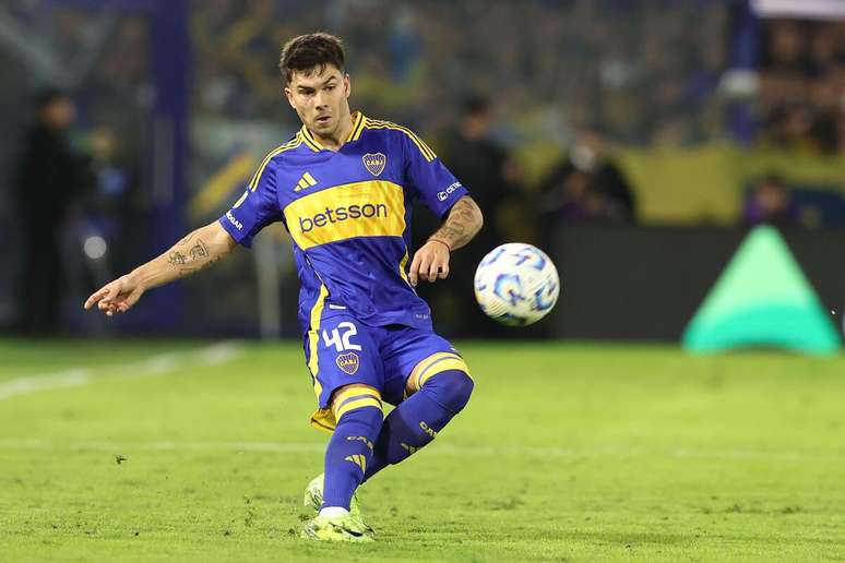 Lucas Blondel (Boca Juniors) durante jogo contra o Lanús, no dia 10.05.2025 