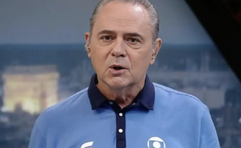 Luis Roberto na transmissão da Globo