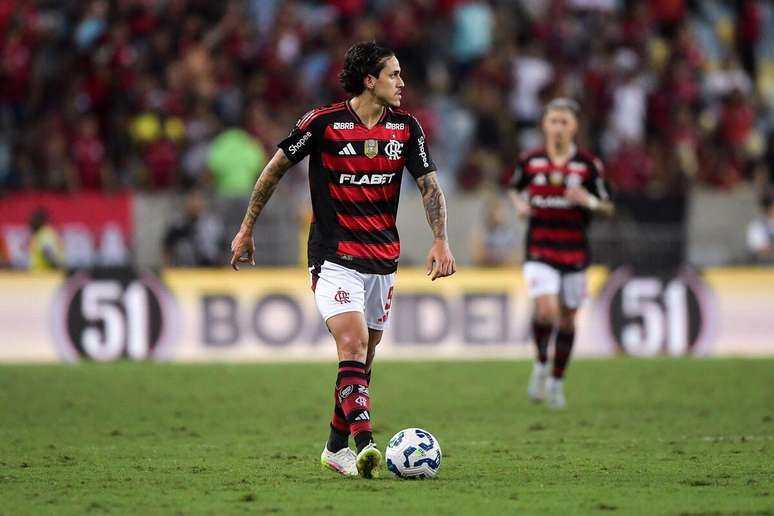 Pedro (Flamengo) durante jogo contra o Fortaleza, no dia 01.06.2025