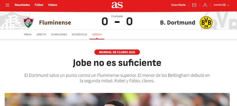 Jornal Ás, de Madrid, puxa sardinha para lado madrilenho, citando o irmão de Jude Bellingham, do Real –