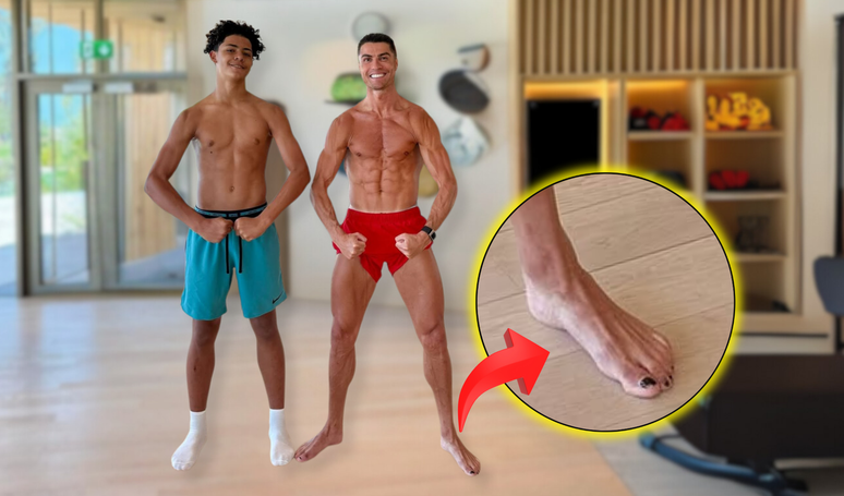 Neither the muscles nor the hair: Cristiano Ronaldo’s foot steals the scene in a photo of the player with the eldest son for curious details