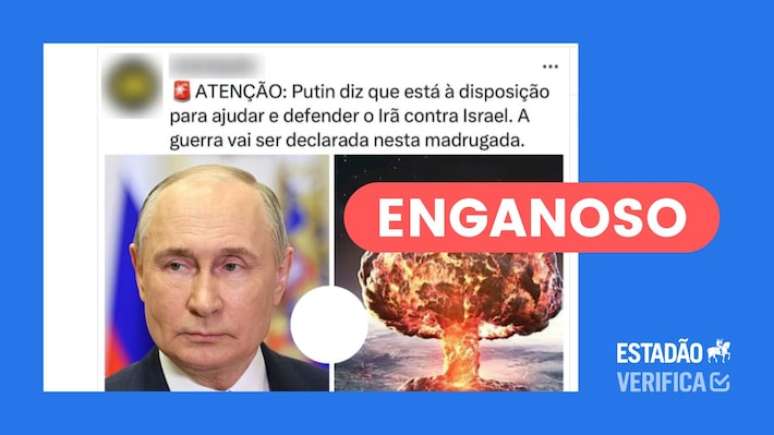 Não foram encontradas declarações oficiais que confirmem que o presidente russo Vladimir Putin declarou apoio ao Irã para combater Israel