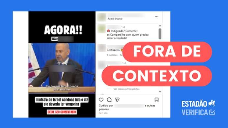Fala de Netanyahu sobre Lula ter 'vergonha de si próprio' é de 2024, e não recente