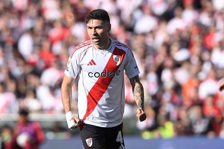 Gonzalo Montiel (River Plate) durante jogo contra o Boca Juniors, no dia 27.04.2025  