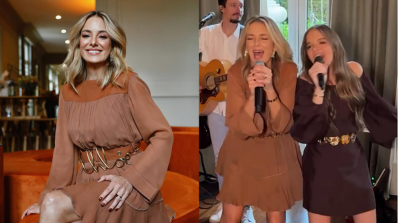 Ticiane Pinheiro e a filha, Rafaela Justus, durante festa