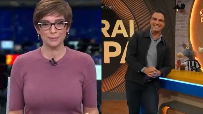 Renata Lo Prete 'dá bronca' em Tadeu Schmidt sobre atraso