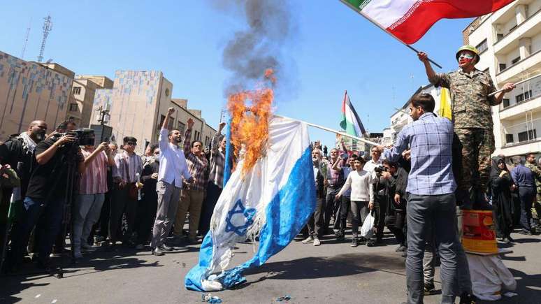 Protesto contra Israel no Ir&atilde;