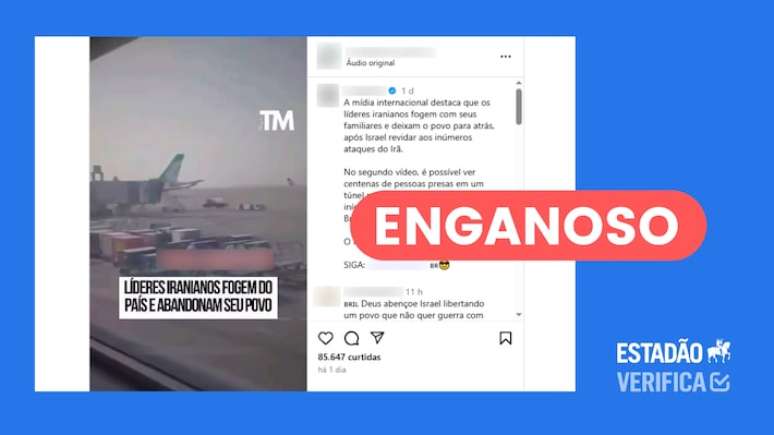 Postagem engana ao compartilhar duas gravações sem relação com conflito atual entre Israel e Irã