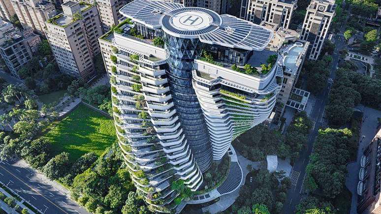 L'edificio Tao Zhu Yin Yuan di 21 piani a Taipei, Taiwan, dovrebbe aprire nel 2024.