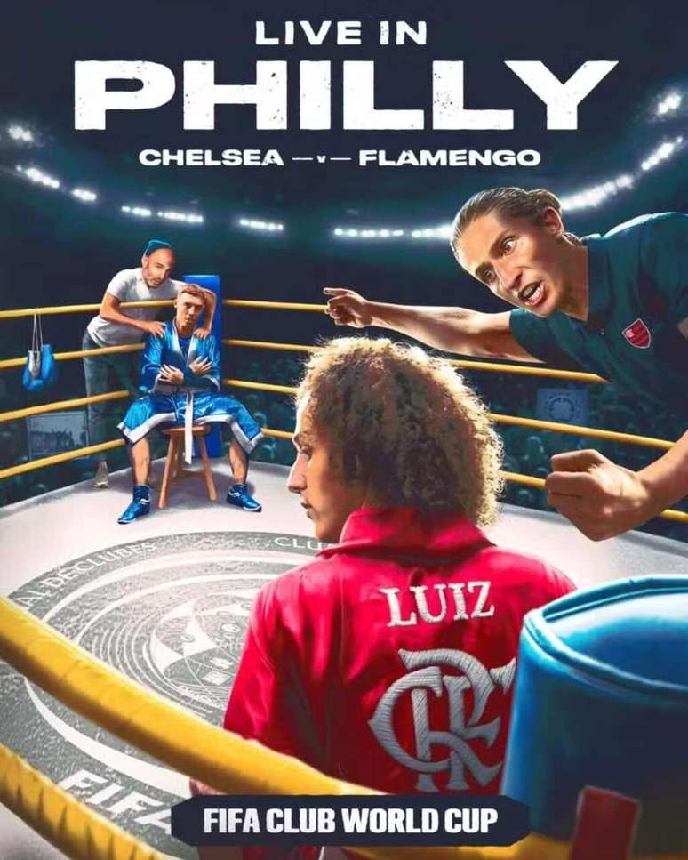 Cartaz da Fifa para promover Flamengo x Chelsea com David Luiz &mdash;