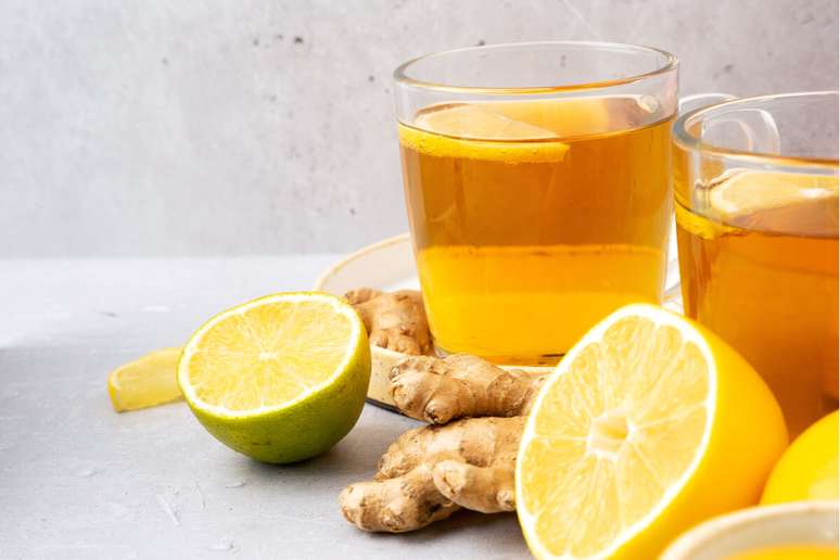 Ch&aacute; de lim&atilde;o e gengibre 