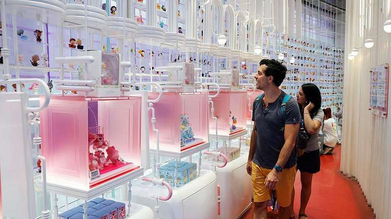 Uma loja da Pop Mart em Xangai