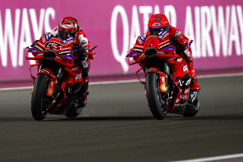 Marc Márquez e Francesco Bagnaia confirmam favoritismo da Ducati e irão largar da primeira fila 
