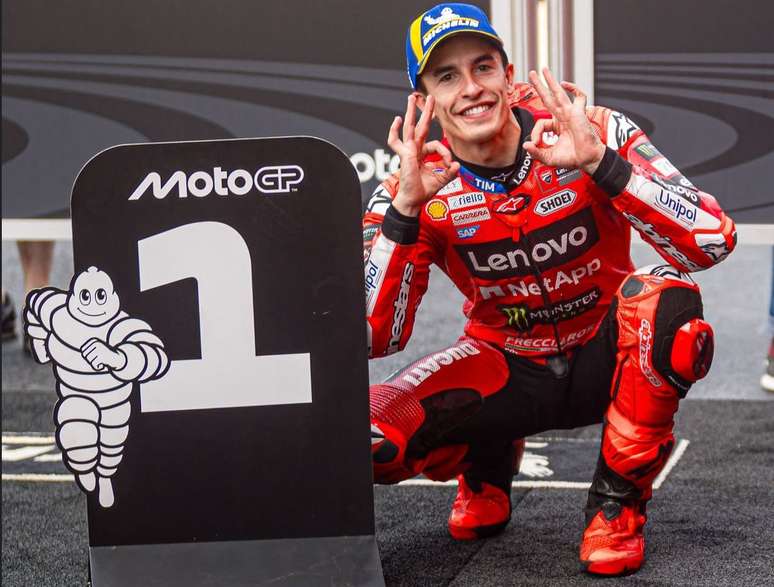 Marc Márquez comemora bom momento no GP da Itália.